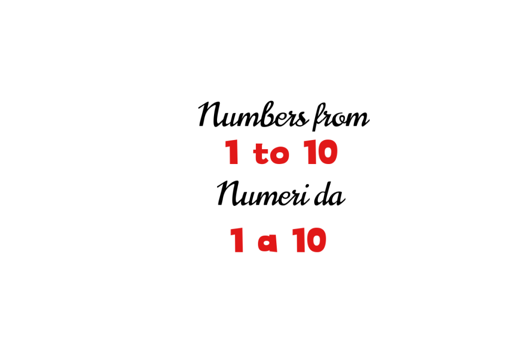 Italian numbers 1-10