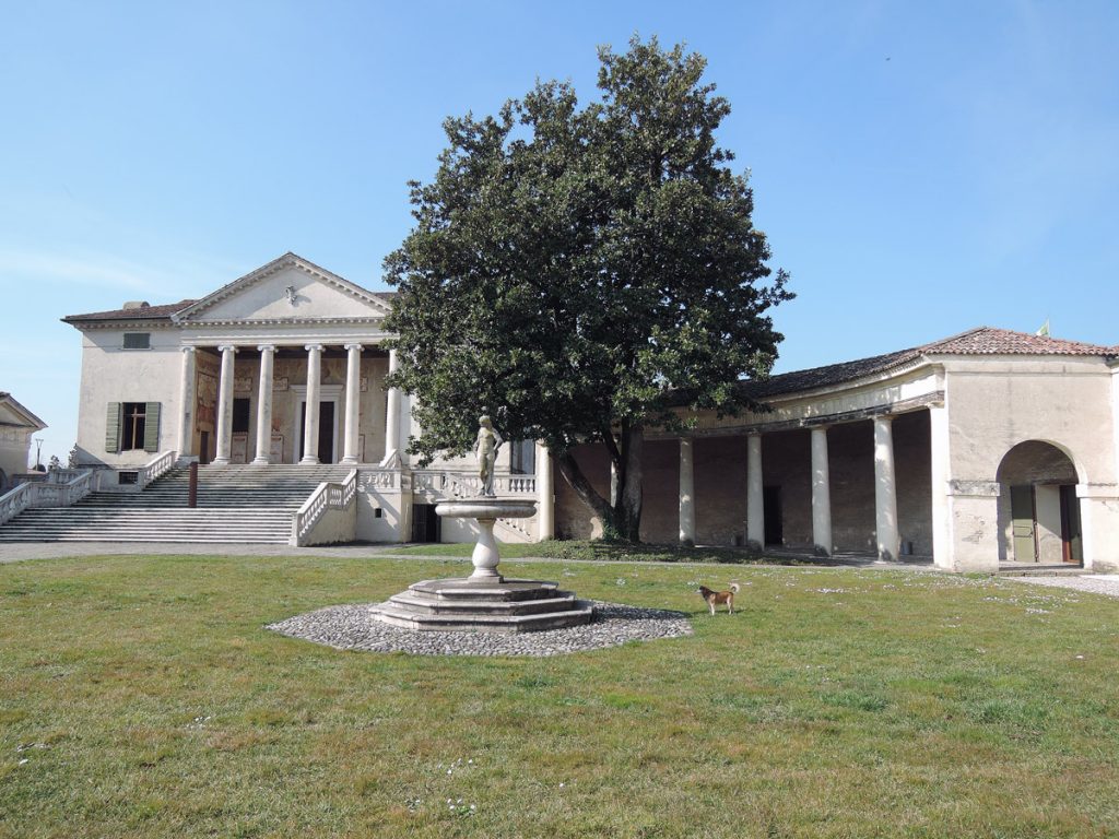 Villa garden and dog