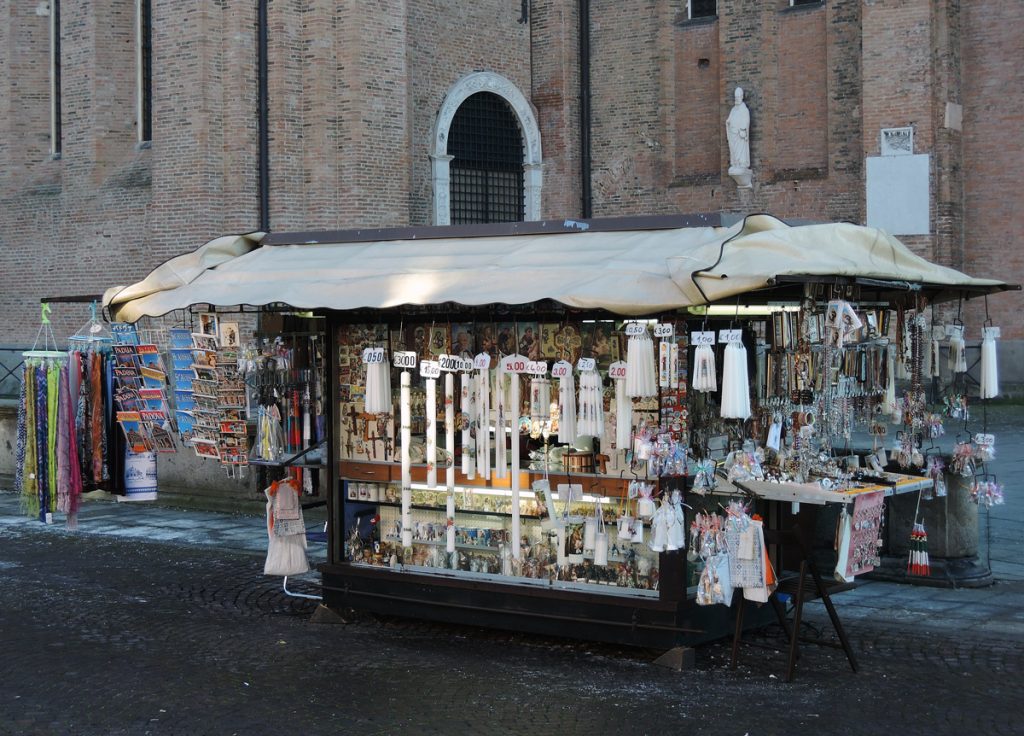 Stand of souvenirs