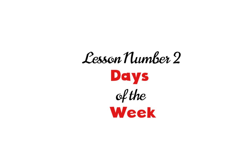 Lesson 2: Days of the week in italian