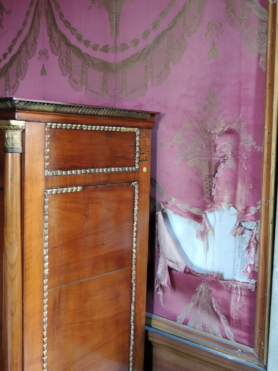 Red Room torn fabric