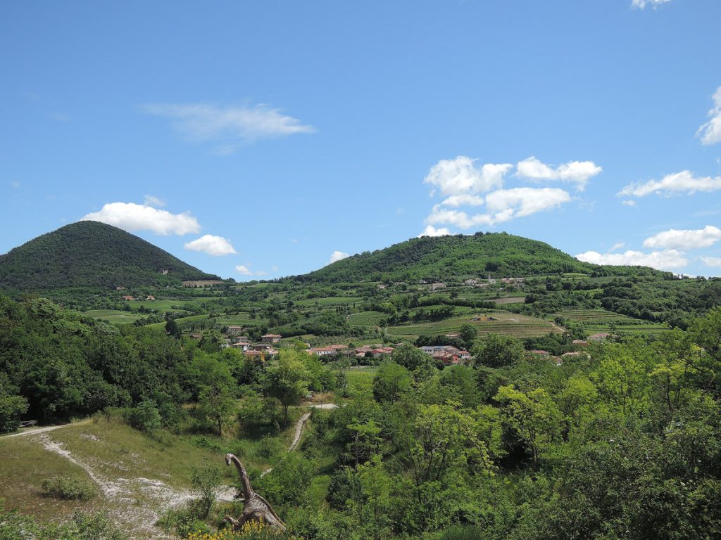 Hills and dinosaur