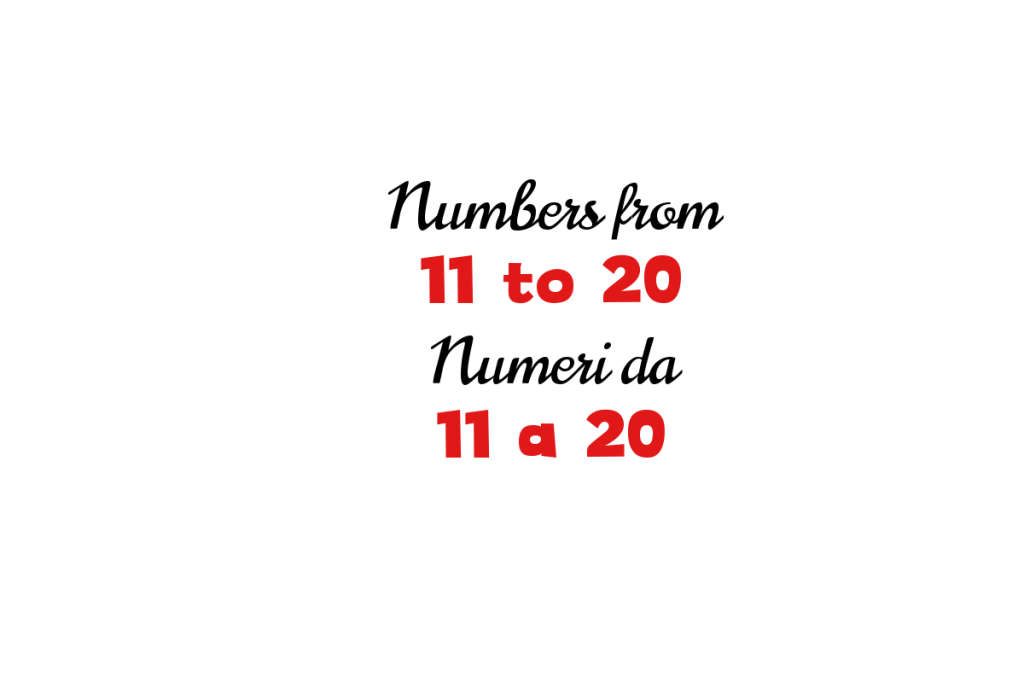 Italian numbers from 11 to 20