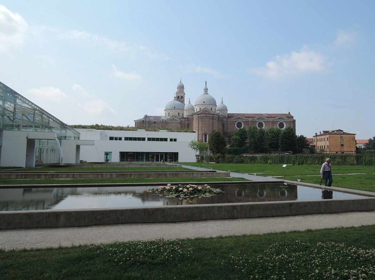 Greenhouses and Santa Giustina, Botanical Garden in Padua