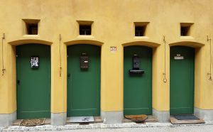 Different doorbells so that people could recognize their home door at night. Függerei, Augsburg