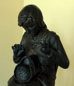 Lace-maker statue, Lockers, Burano Lace Museum