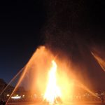 The firefighters extinguish the fire