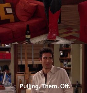 Ted Mosby and the red boots, he can pull them off
