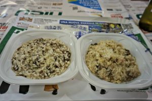 Risotto all'Isolana and Risotto Gorgonzola and Radicchio