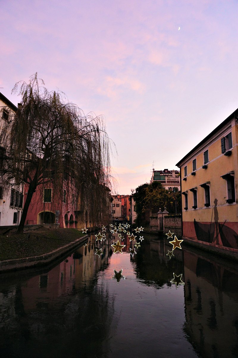 Buranelli at pink dusk, Christmas in Treviso