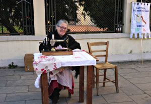 Sweet and smiling seamstress