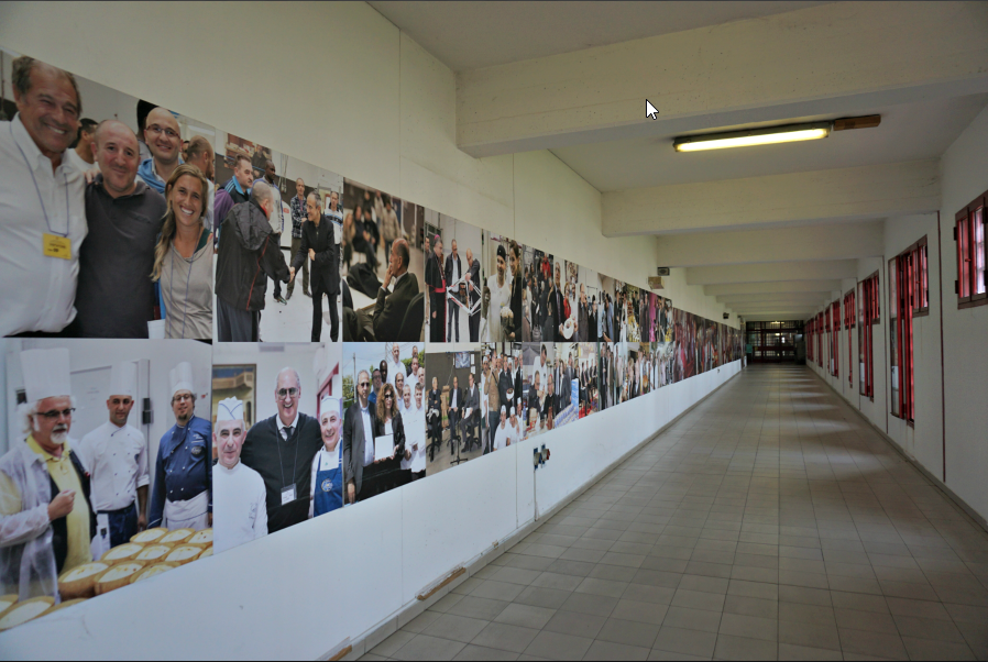 Along the corridor the photos of the major events related to the Bakery