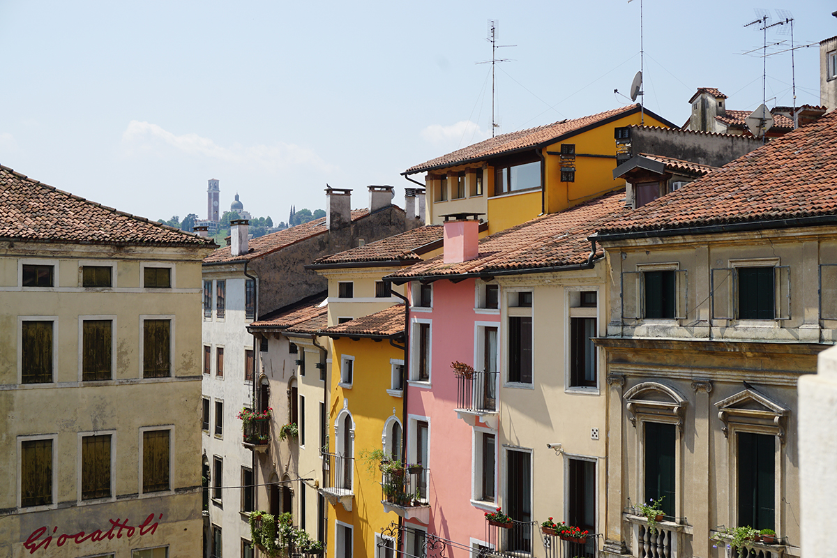 View of those colorful houses I love so much in Vicenza