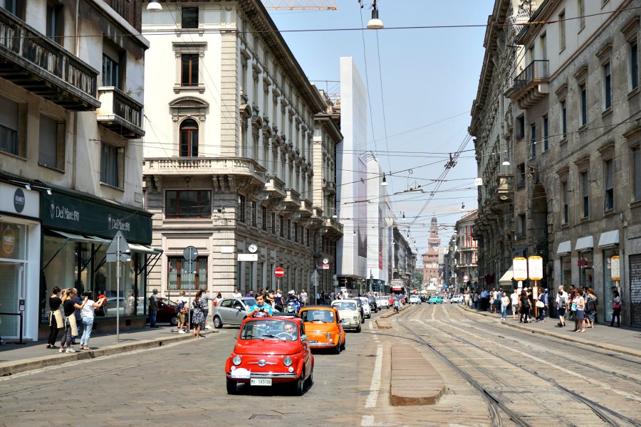 Classic 500 parade in Milan