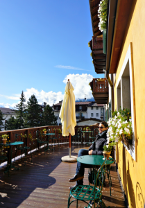 Enjoying the sun in the Hotel Ambra terrace