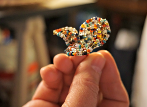 glass beads petals