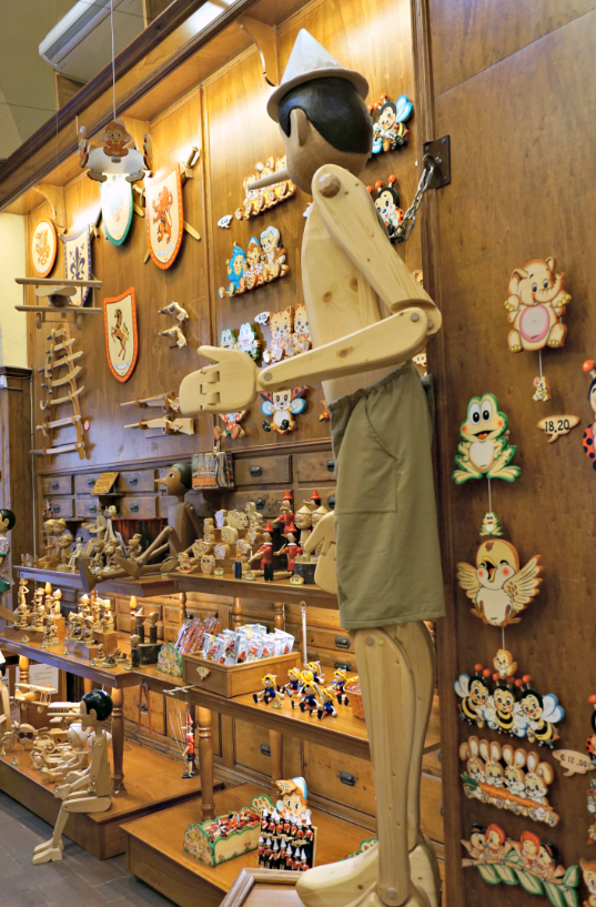 Bartolucci Florence, the realm of Pinocchio wooden toys