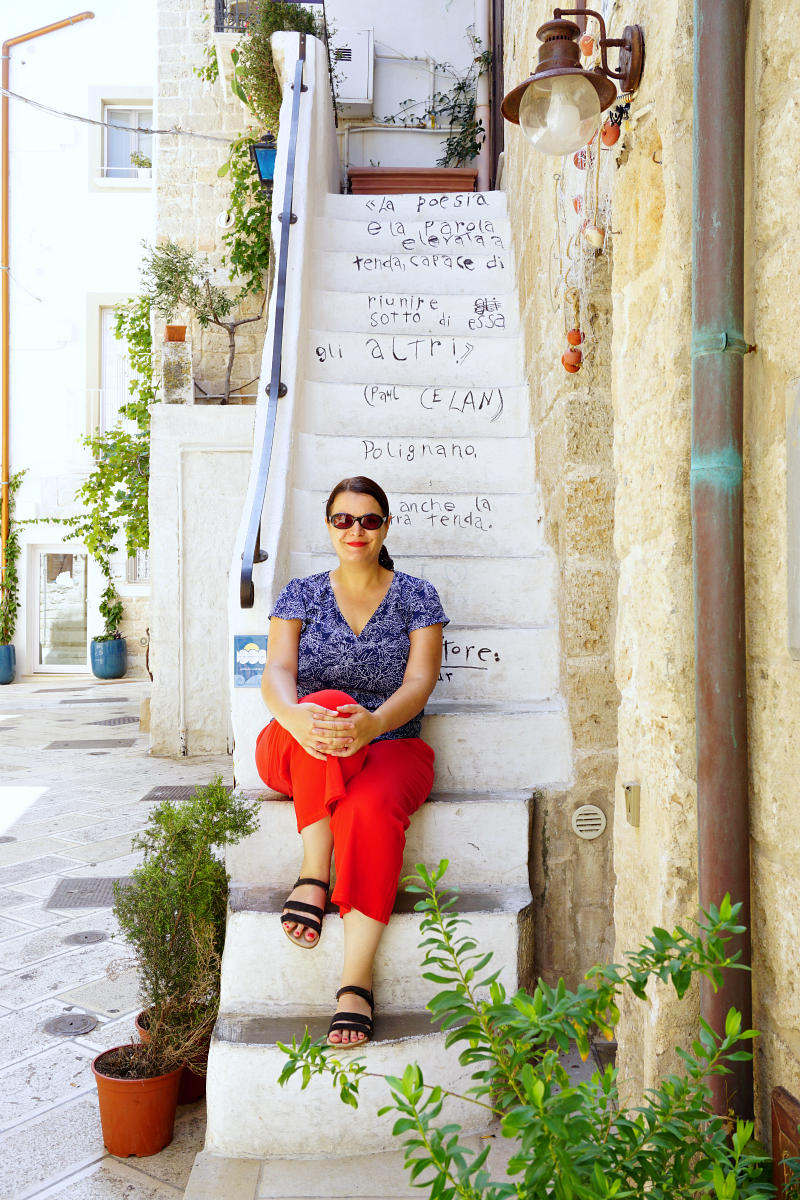 Me on a poetic staircase in Polignano