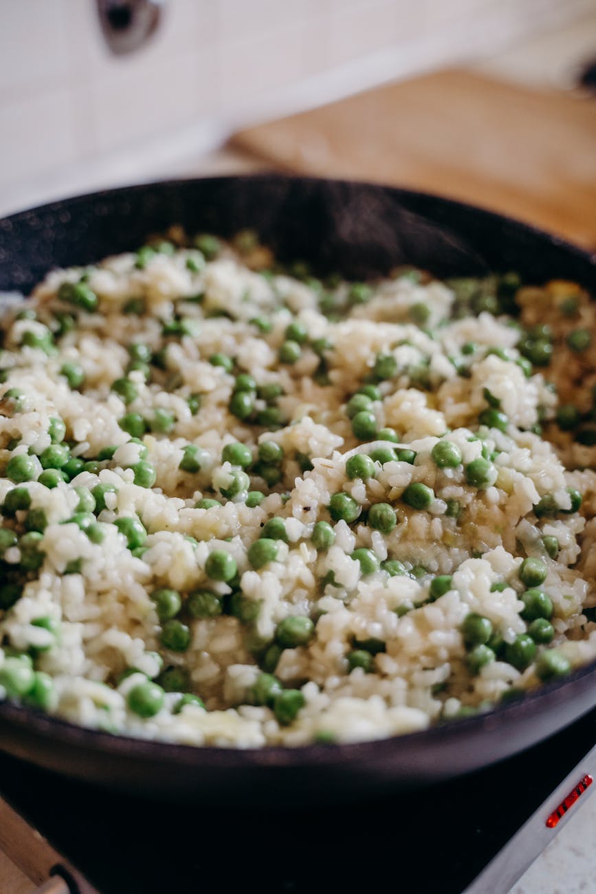 cooked edamame bean risotto Vegan Italian recipes
